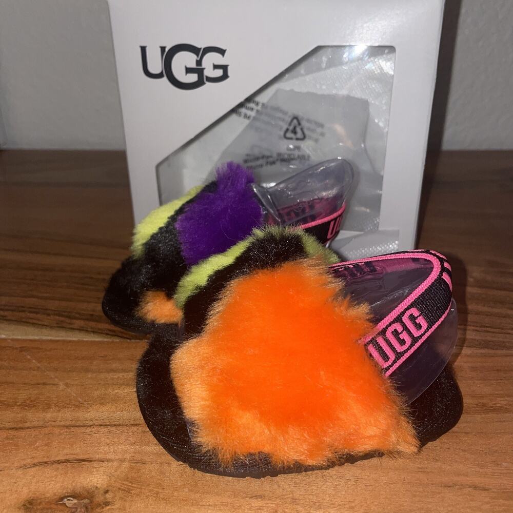 Girl's Slippers UGG Kids Fluff Yeah Party Spots 3/4 12 -18 Month (Infant)